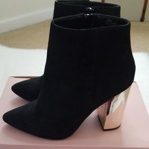 Charlotte Russe Black Gold Heeled Booties